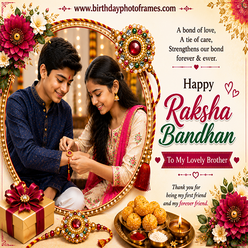 Raksha Bandhan 2026 Photo Frames with Your Photo Online Free