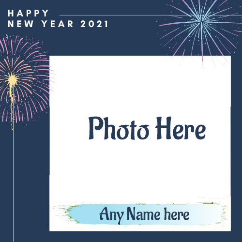Unique happy New year 2021 wish with name and photo