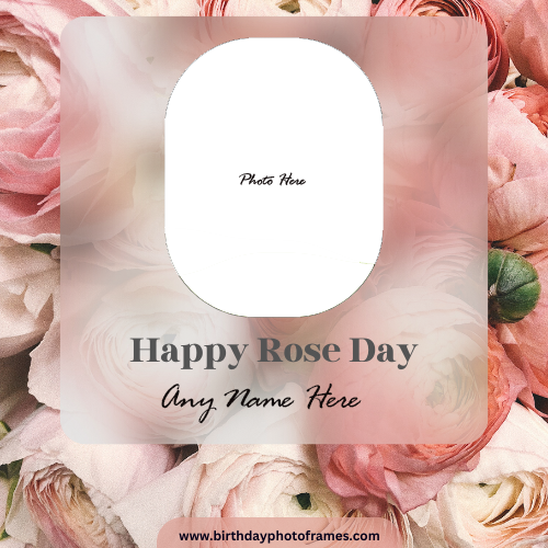 beautiful happy rose day card photo frame editor online