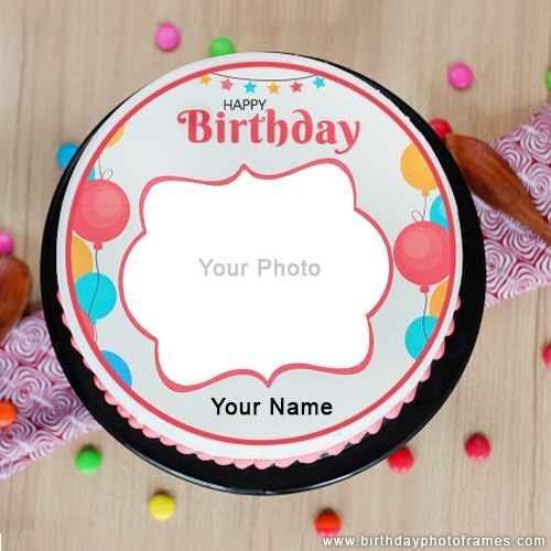 birthday cake with name and photo edit online