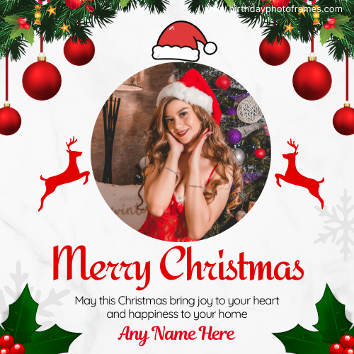 celebrate christmas card with name and photo 2025