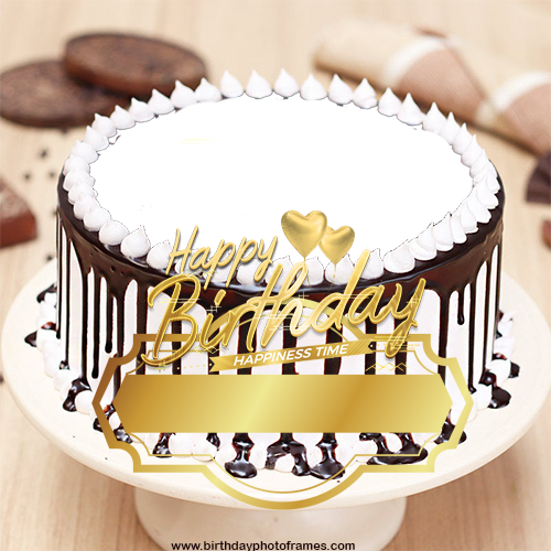 Chocolate Cake With Name And Photo Edit