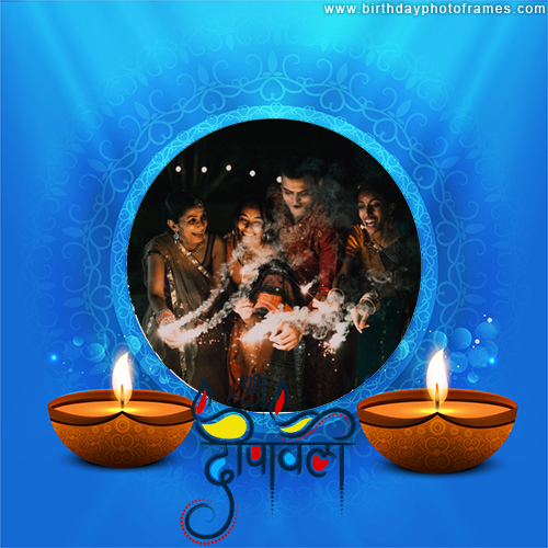 happy Deepawali 2023 wishes card with photo edit