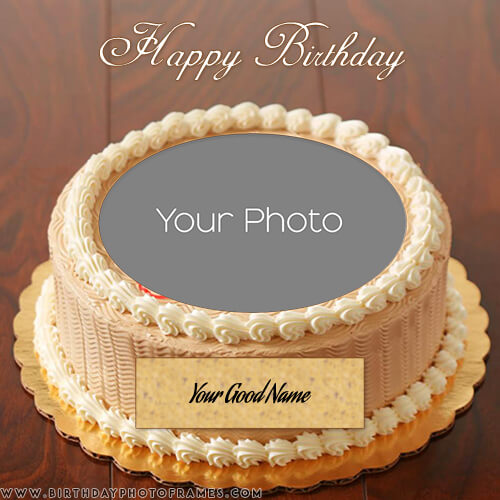 happy birthday cake with name and photo