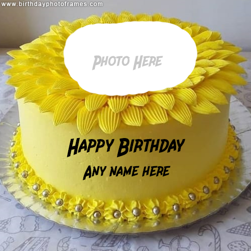 happy birthday cake with name and photo edit online free
