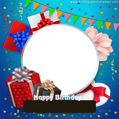 happy birthday card with name and photo edit online free