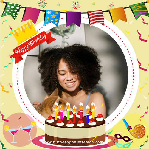 happy birthday card with photo edit online free