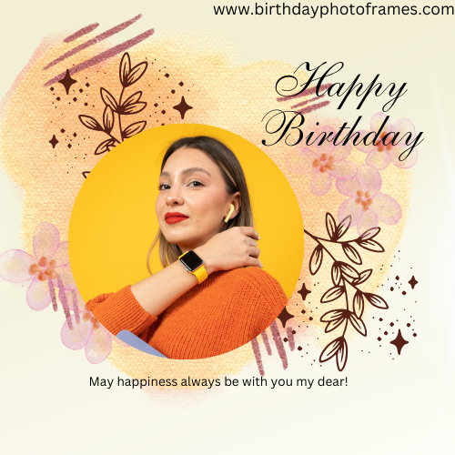 happy birthday wishes card with name and photo free download