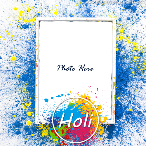 happy holi greeting card with photo edit