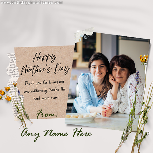 happy mother 2023 wishes photo frames with name free download