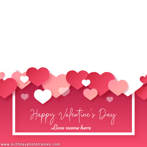 happy valentine day card with name and photo