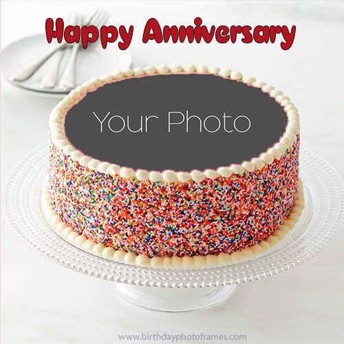 marriage anniversary cake with photo