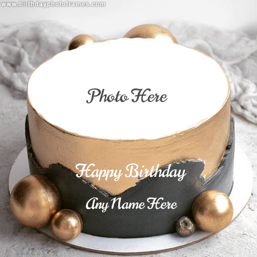 online Happy Birthday Photo frame with Name Cake Image