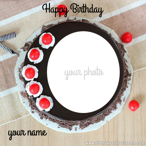 Happy Birthday Chocolate Cake With Name And Photo Edit
