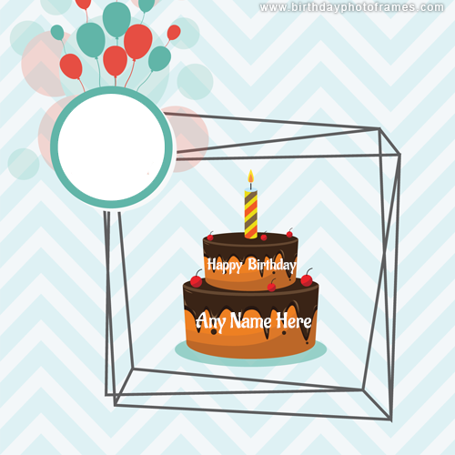 beautiful birthday cake with name photo frame free edit